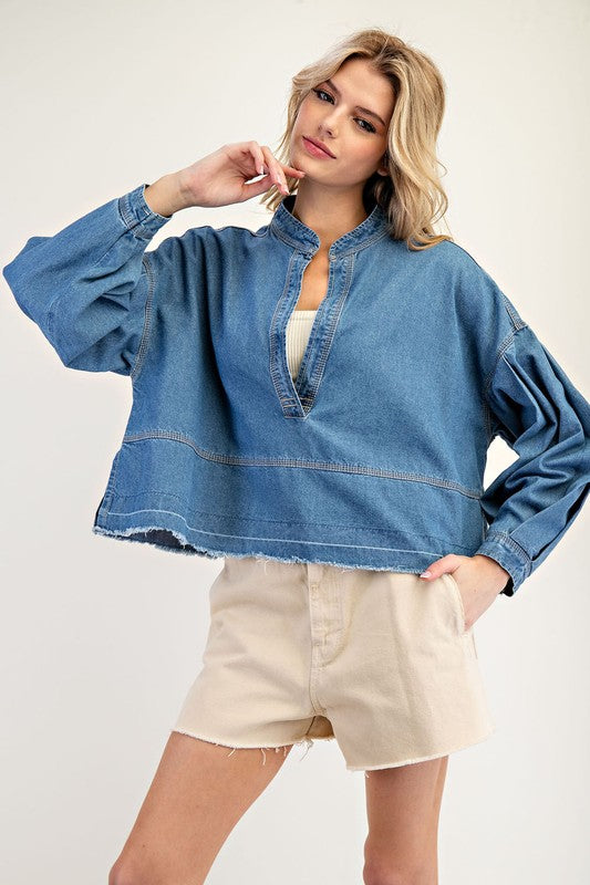 Darling Denim Top - Dark