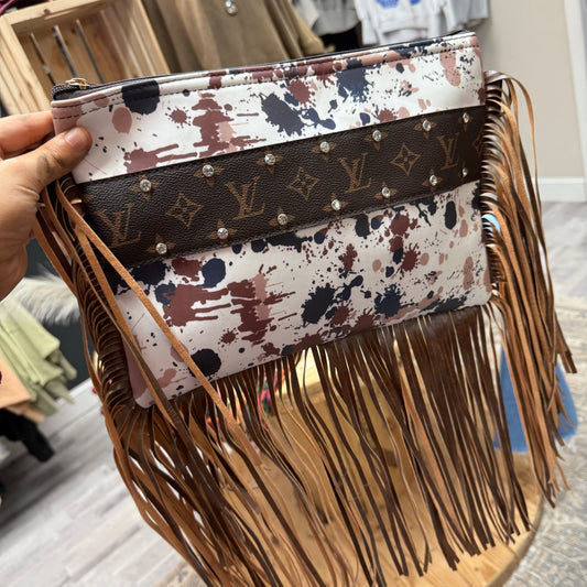 Splatter Paint Fringe Crossbody