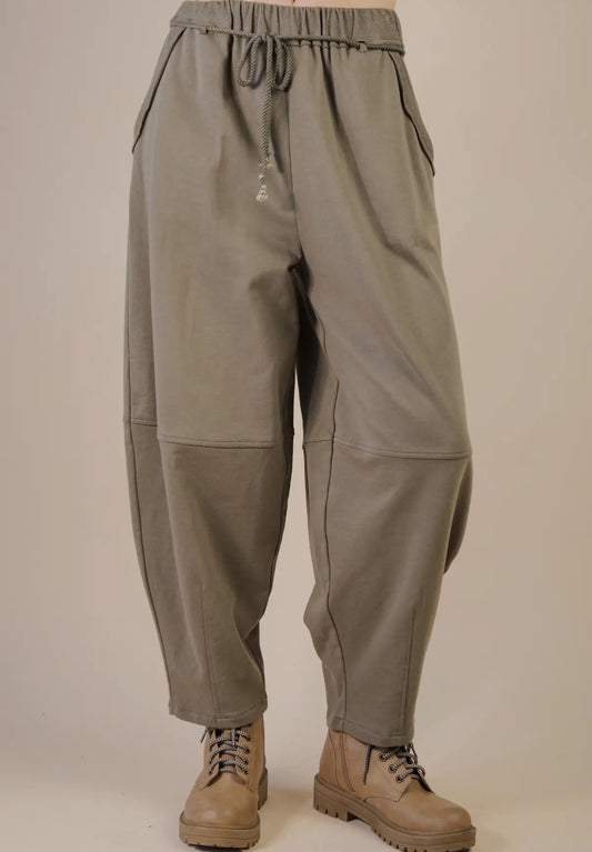 Iris Barrel Pants - Taupe