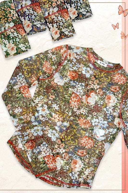 Living Easy Mesh Floral Top