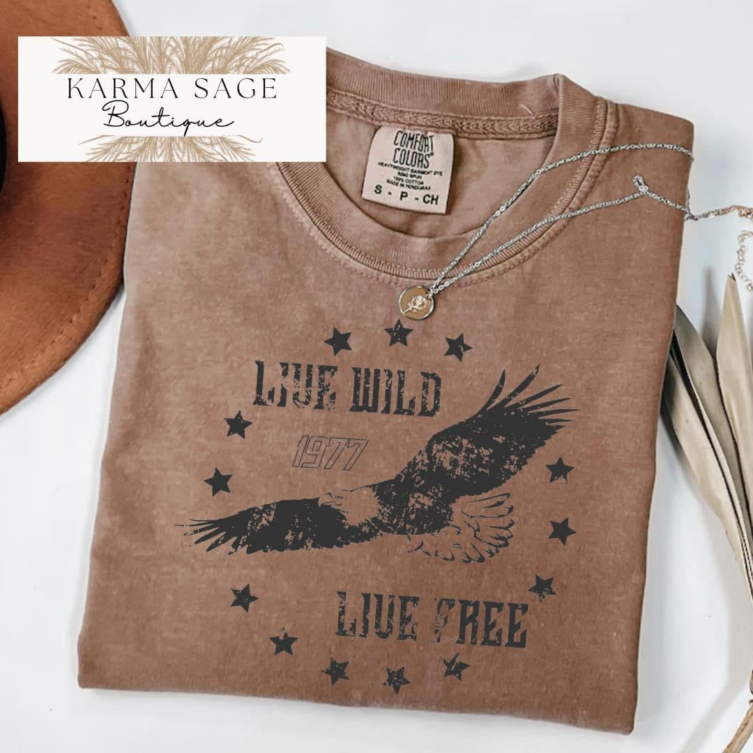 Live Wild, Live Free Espresso Tee