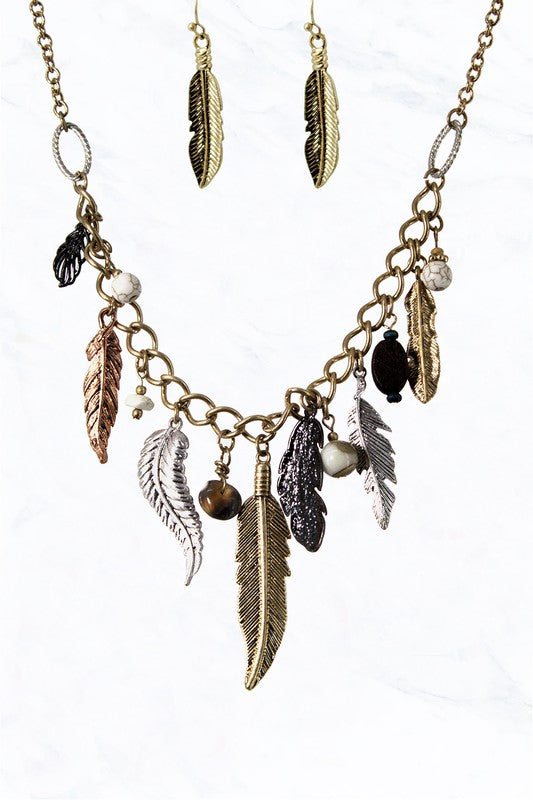 Light as a Feather Charm Necklace