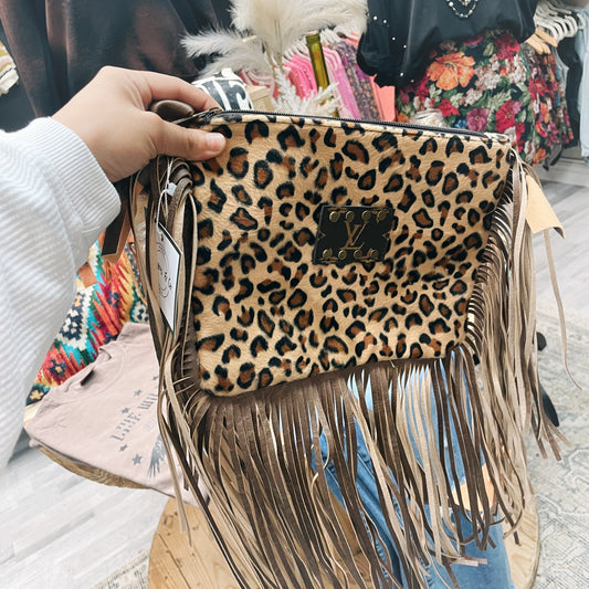 Leopard Crossbody Fringe