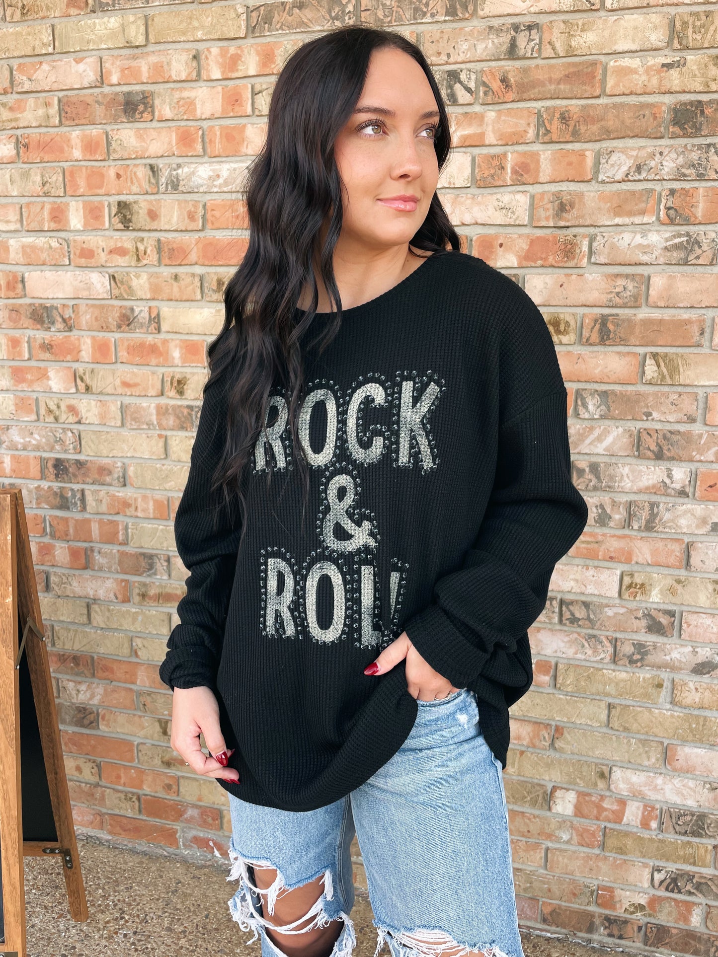 Rock & Roll Waffle Pullover