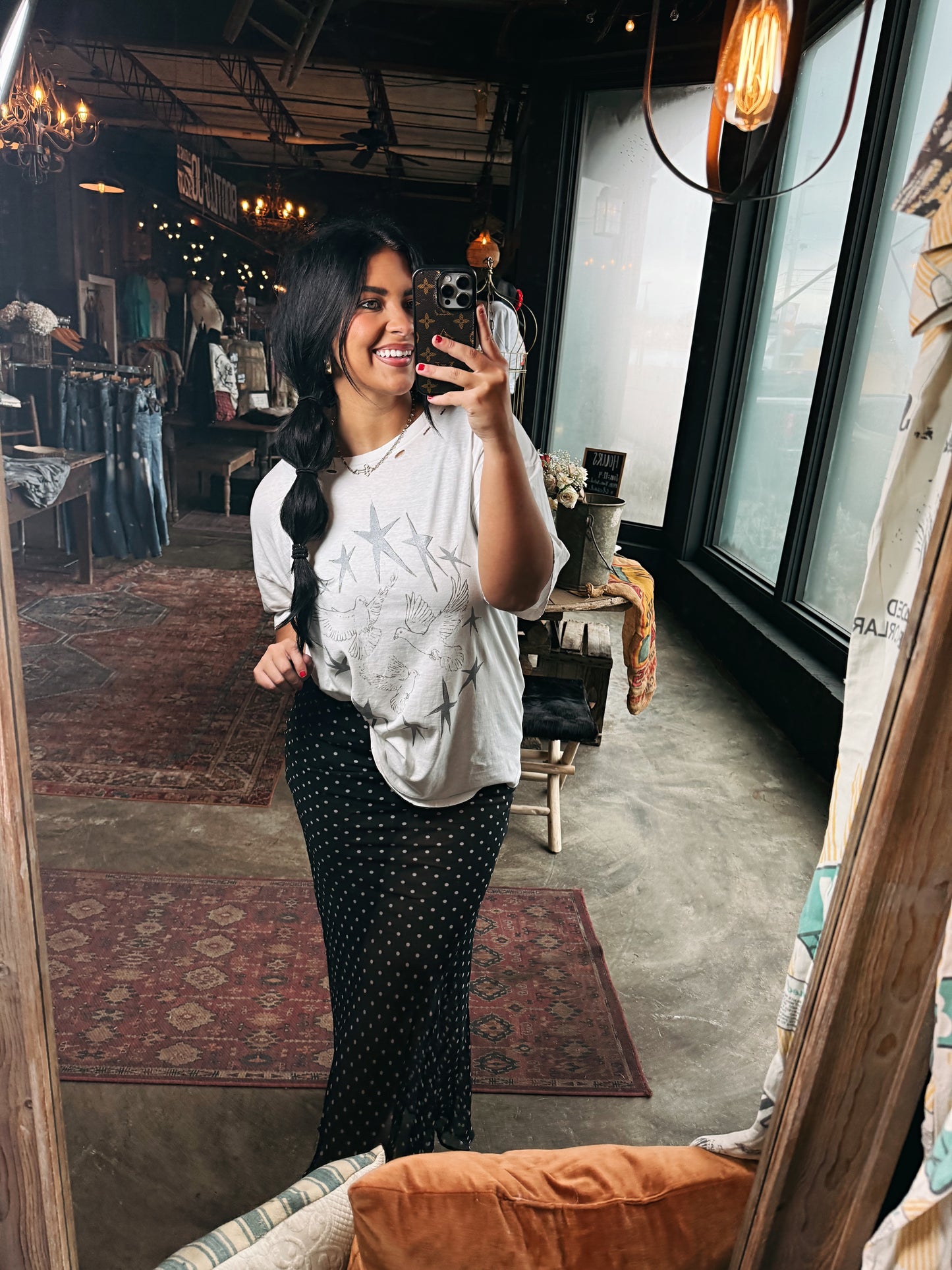 Sheer Polka Dot Skirt