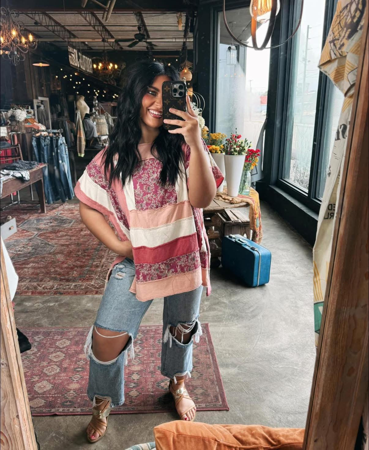 Pretty In Pink Patched Top